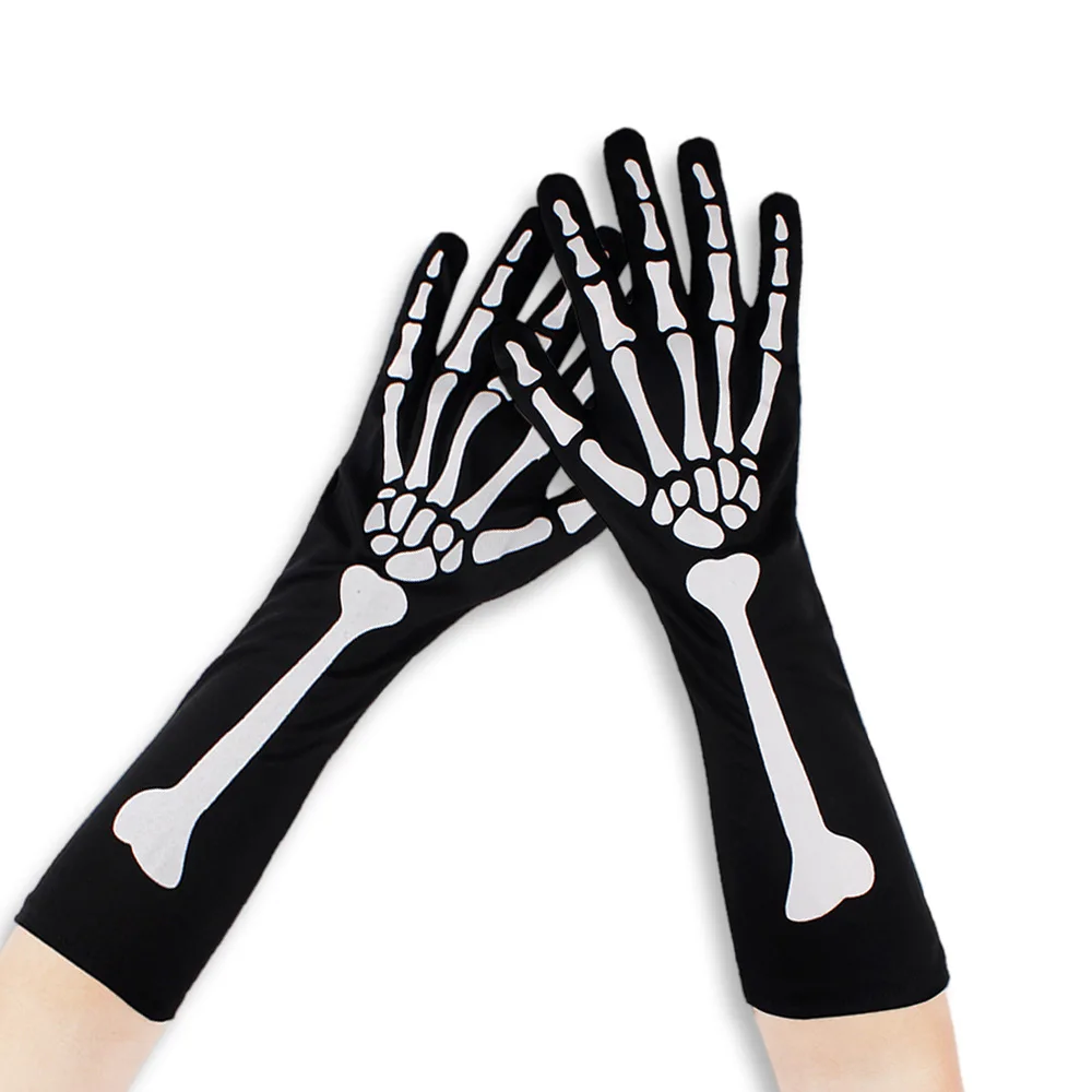 Adult Halloween Skull Gloves Creative Skull Mittens Elastic Ghost Claw Skull Gloves Cosplay Gothic Mittens Accessories New
