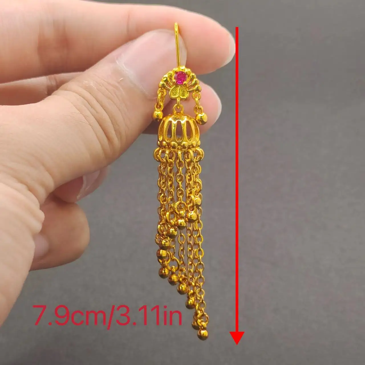 New Bohemia Style Women\'s Earrings Indian Ethnic Gold Plated Brass Long Chain Tassel Earring Vintage Jewellery Ear Decoration