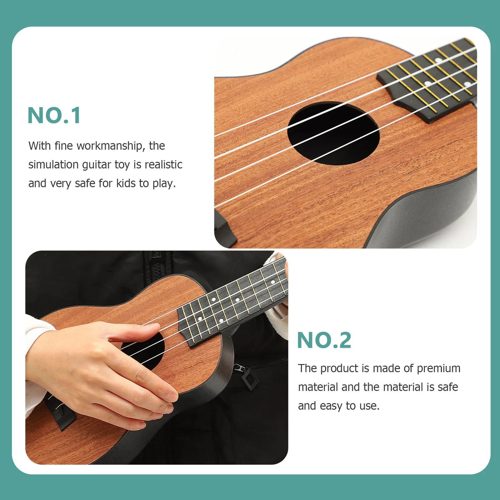 Kids Beginner Ukulele Made of Premium Wood Smooth Surface Rounded Corners Safe for Small Hands Early Childhood Music Education