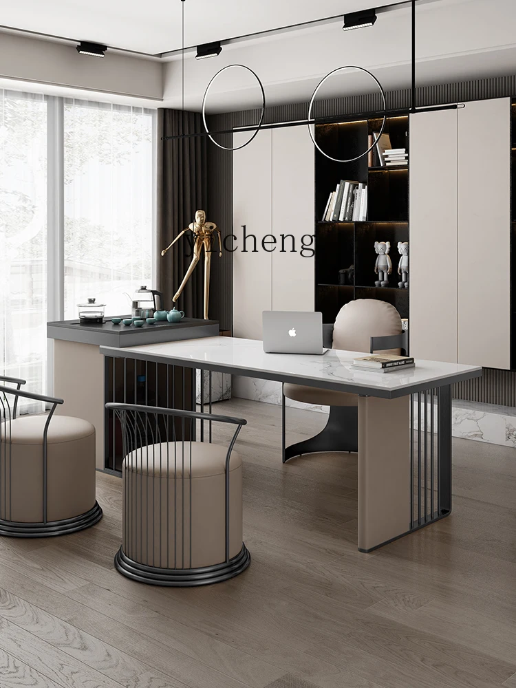 

TQH Leisure Chair Backrest Leather Living Room Single-Seat Sofa Chair Tea Table Master Chair