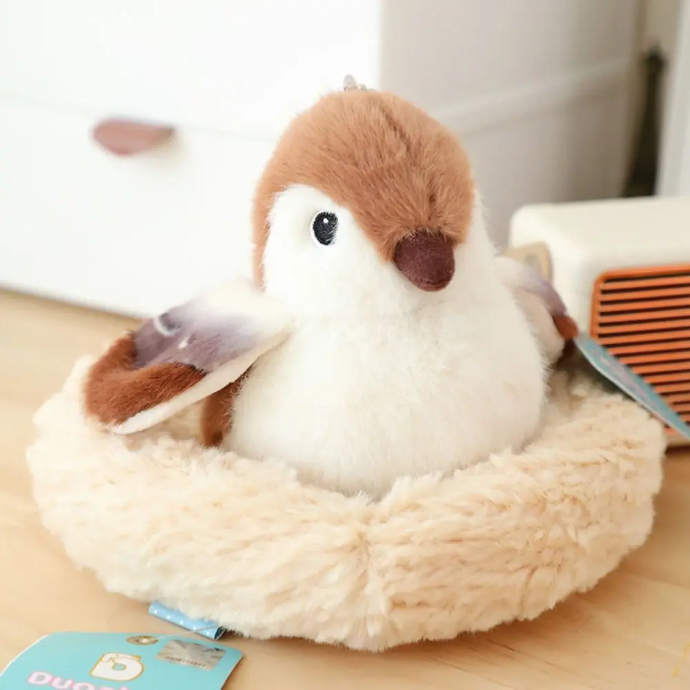 Cute Bird Plush Toy Colorful Bird Pendant Parrot Sparrow Dolls Soft Stuffed Animal Children Girls Gift Bag Decoration