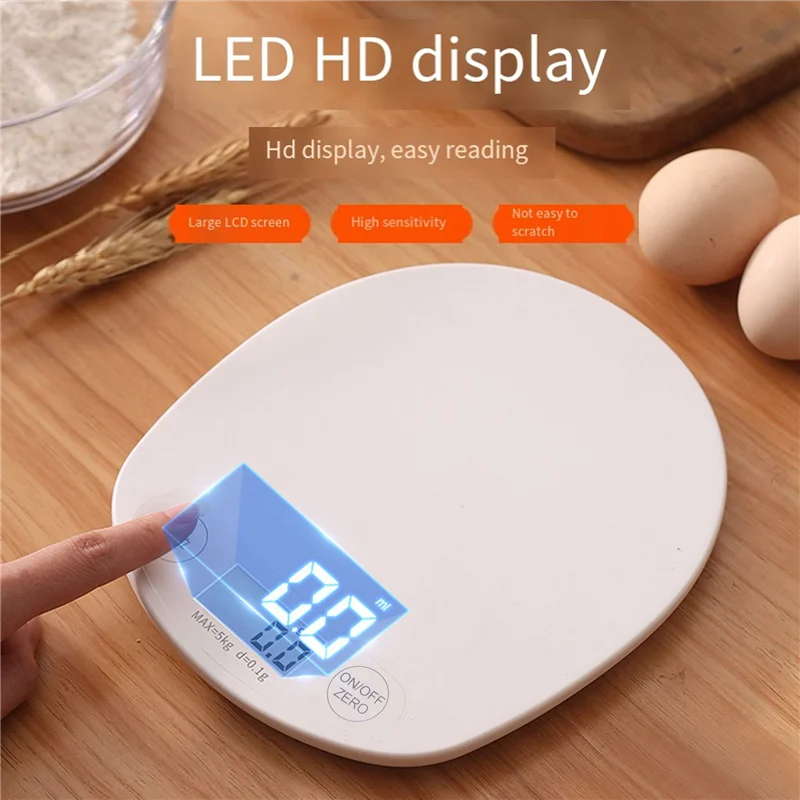 5KG Precision Digital Kitchen Scale Compact & Stylish Led Display Food Cooking Scale For Kitchen Cooking Baking Easy To Use