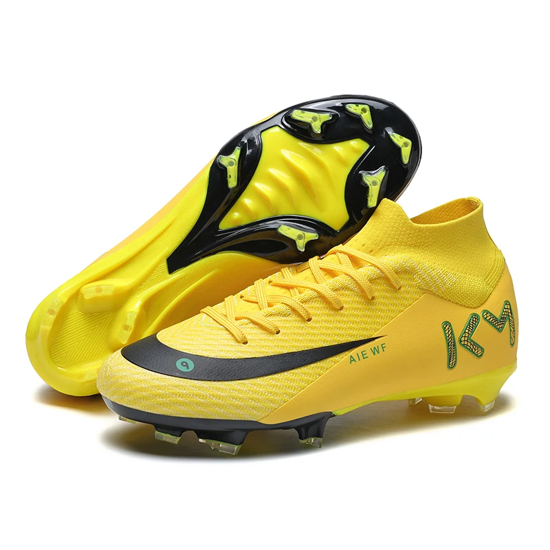 

8529 Pro Mens Soccer Shoes FG/TF Football Boots Boys High Ankle Cleats Training Sport Sneakers Football Shoes eur 35-45