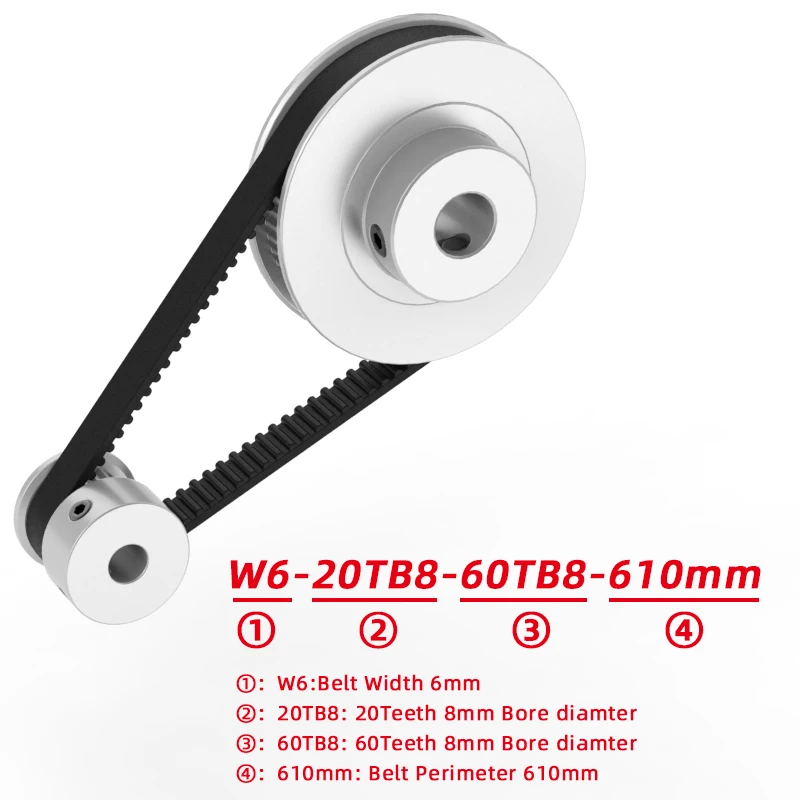 GKTOOLS Timing Belt Pulley GT2 60 teeth 20 teeth Reduction 3:1/1:3 3D printer accessories belt width 6mm Bore 5/10mm.