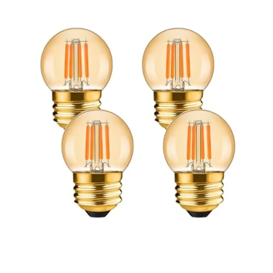 Dimmable E26 Amber Small LED Bulb Edison Light Bulb 25 Watt Equal 3W 2700K G40 Antique Globe Bulb for Ceiling Fans, Chandeliers