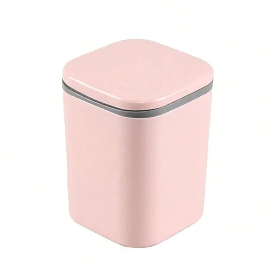 

Plastic 0.5 Gallon Mini Desktop Trash Can For Office Car Pink