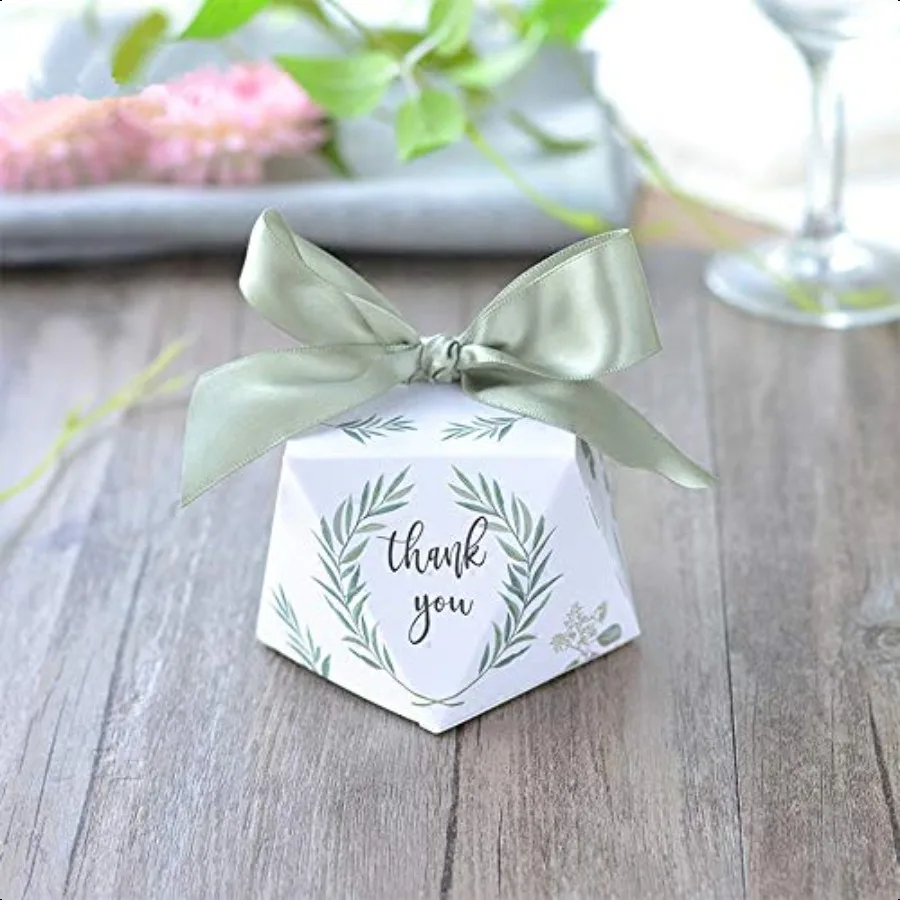 Cajas de dulces de papel verde 50 piezas