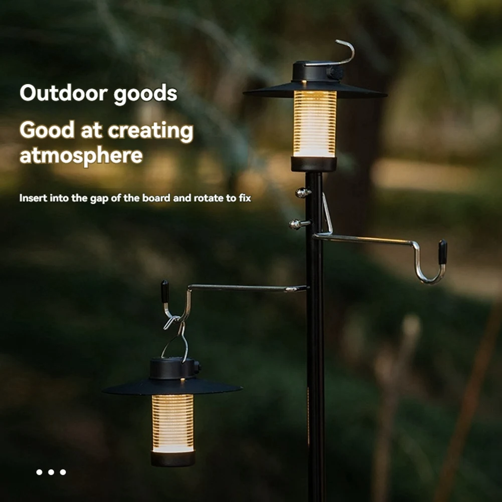 A72Z Luz de ambiente de escritorio para acampar al aire libre Luces decorativas portátiles para acampar Lámpara colgante de luz para tienda de campaña retro B