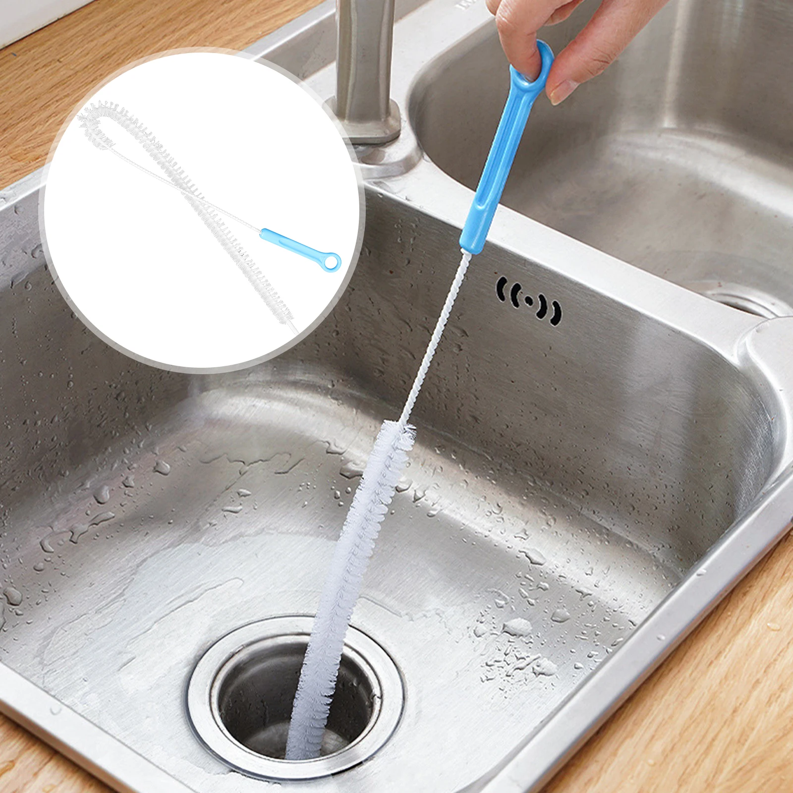 

Cleaner 71CM Blue ABS Flexible Drain Brush Hair Removal Sink Cleaning Tool Plughole Shower Sewer Hook