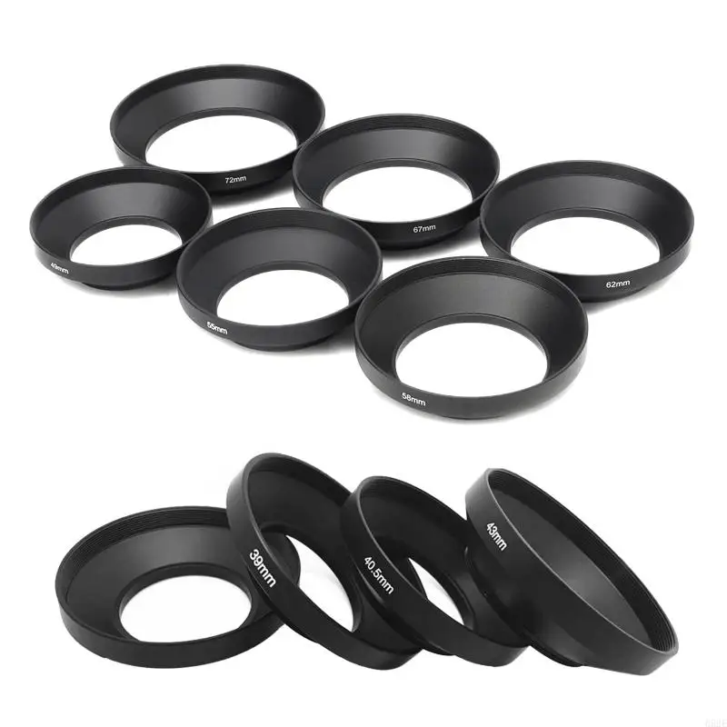 

652E 39 40.5 43 46 49 52 55 58 62 72mm Metal Wide-Angle Lens Hood for Protection