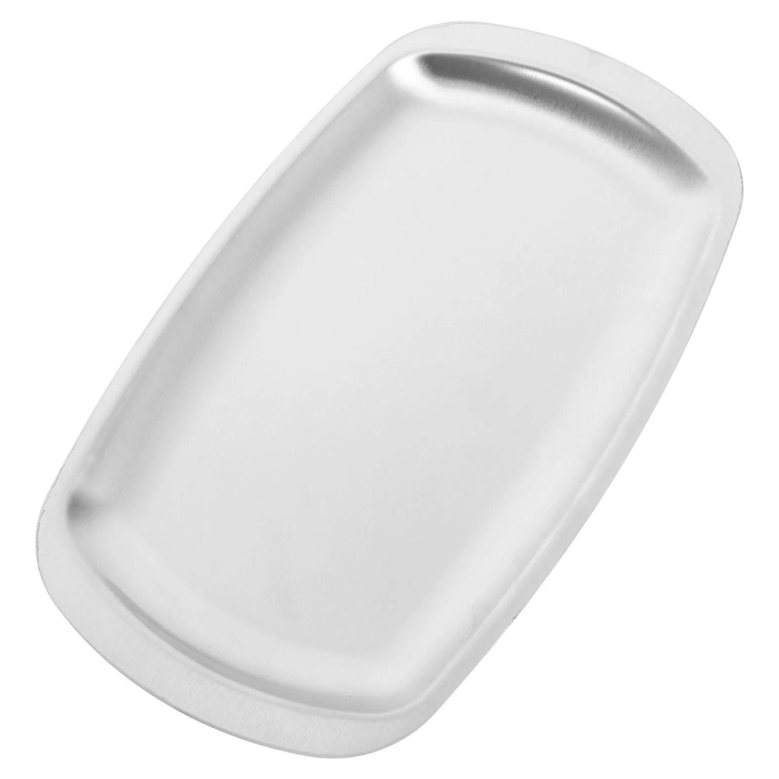 

Stainless Steel Dinner Plate Hammered Surface Elegant Rectangular Sizzling Platter for Meat Pasta Snacks Family Gatherings Party