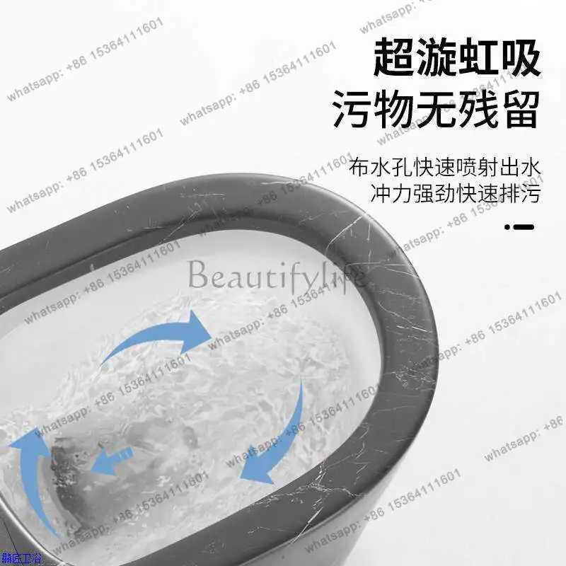 Grey flush toilet, high-impact toilet, deodorant and splash-proof, super-rotating siphon, water-saving toilet