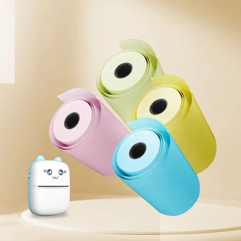 4 Roll 57 * 30MMMini Printer Color Thermal Paper Label Paper Photo Papers  or PeriPage PAPERANG Poooli Width Photo Printer