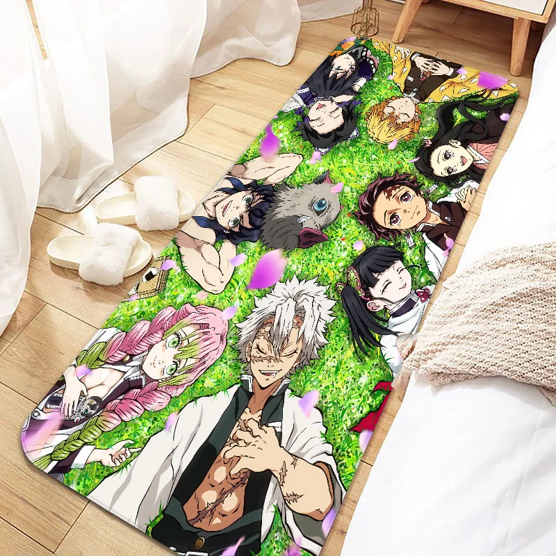 Anime Demon Slayer Kimetsu no Yaiba Door Mat Entrance Non-slip Doormat Washable Kitchen Carpet Living Room Rugs Bath Door Mats