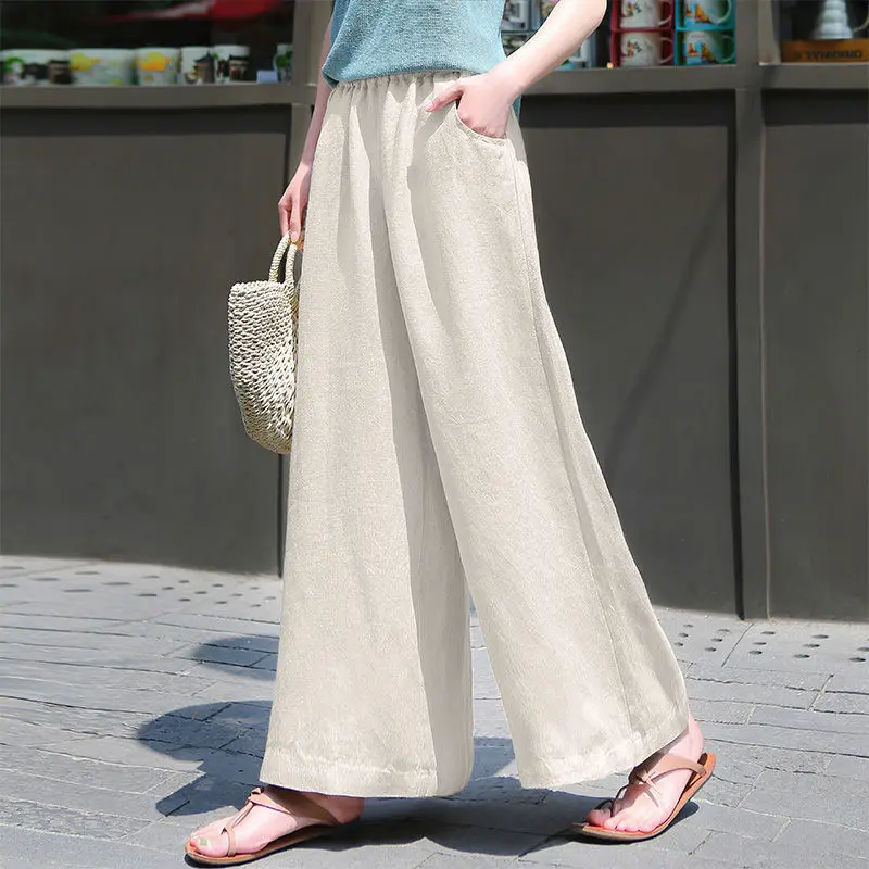 

Women Fashion Ladies Wear Pants Quiet Style Autumn Wide Leg Pants Trouser Office Streetwear 2024 Summer Trouser T08