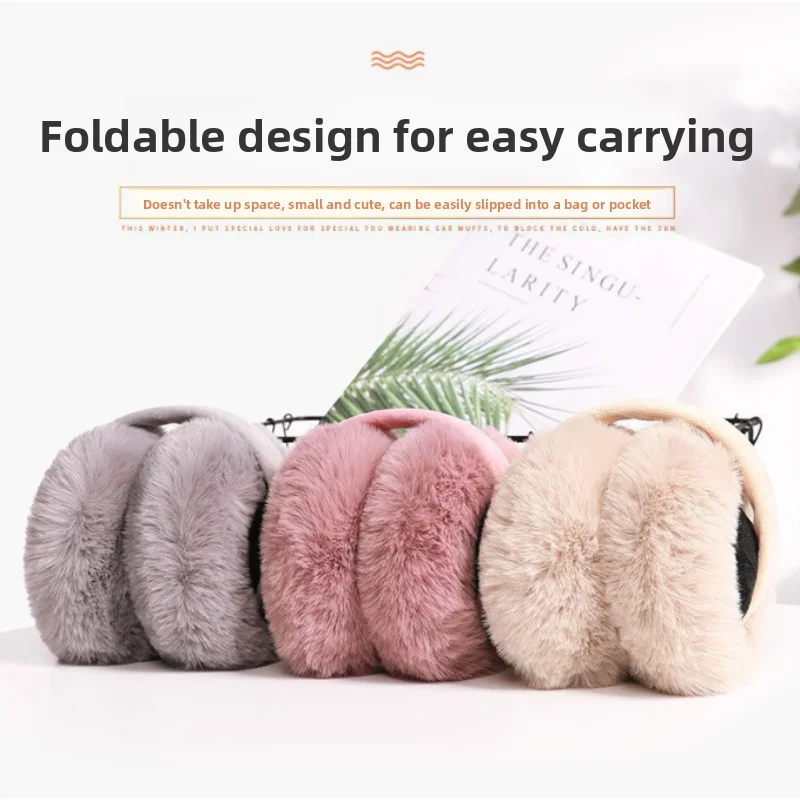 Warm Earmuffs For Cute Female Students, Warm Ear Covers, Winter Ear Protection Plush Ear Bags, Antifreeze Folding Ear Tips