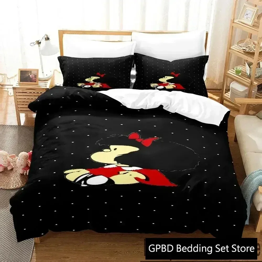 3D Print Mafalda Bedding Set For Bedroom Soft Modern Bedspreads Comefortable Kids Duvet Cover Quilt Cover And Pillowcase