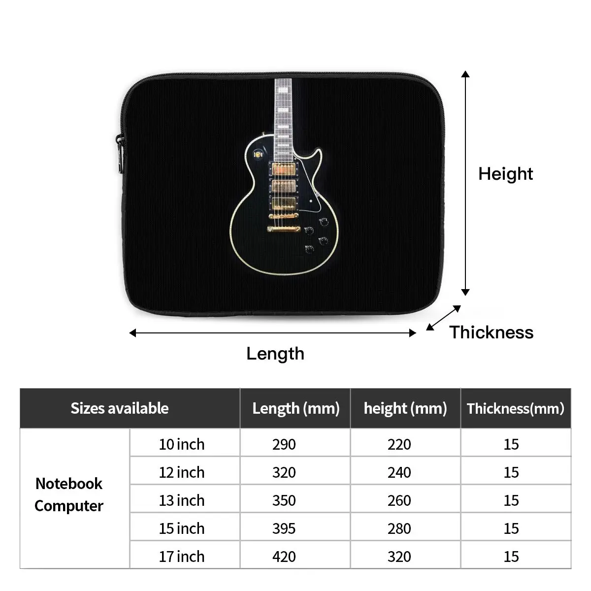 1995 Gibson Custom Shop Les Paul Notebook Laptop Bag Case Pouch For Macbook Air Pro Tablet Shockproof Case Bag