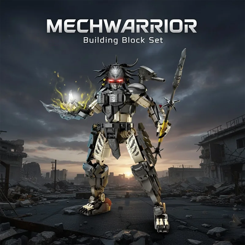 

1079pcs Mechanical Warrior Model Building Block Set Creative Collectible Home Decor Easy Assembly