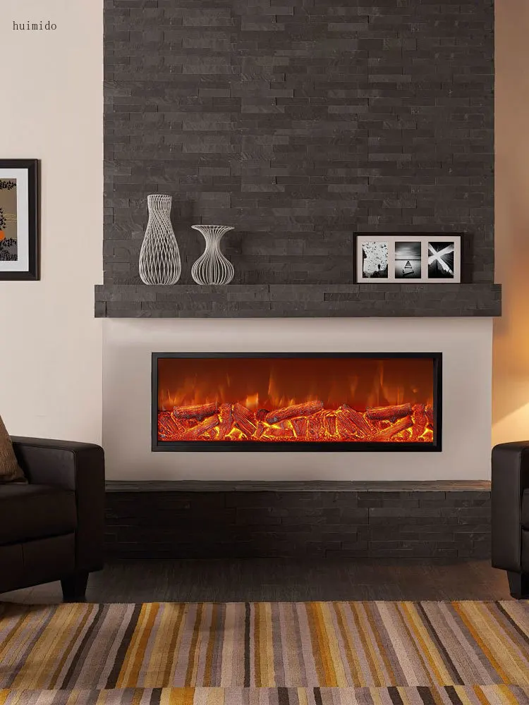 Custom Fireplace Electronic Simulation Flame Embedded Heater Wood Core Fireplace Flame Decoration Living Room Home
