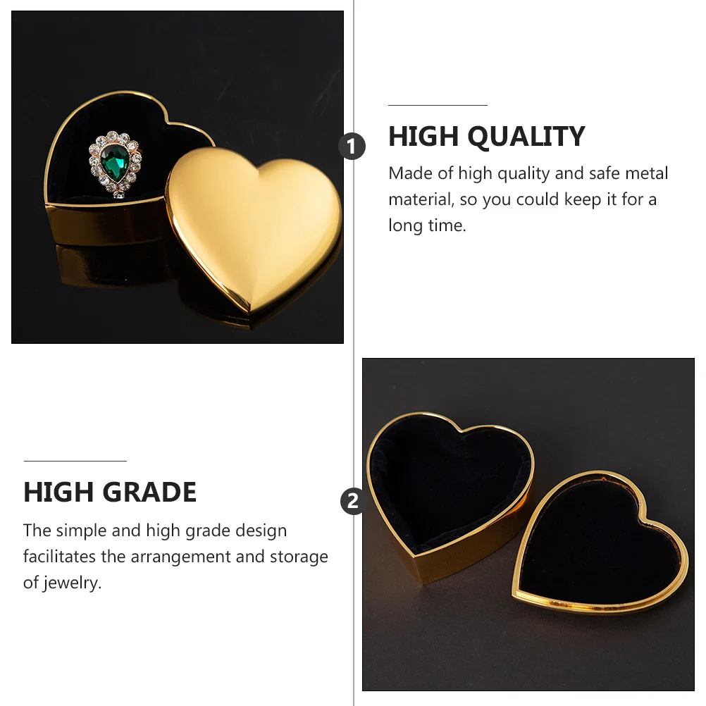 

Heart Shaped Jewelry Storage Case Zinc Alloy Box Organizer for Rings Bracelets Necklaces Portable Jewelry Holder