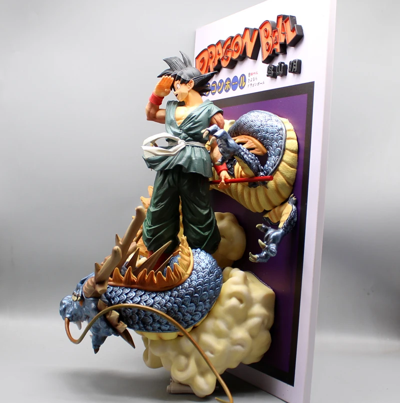 46cm Anime Dragon Ball Figure Divine Dragon Wukong Gk Action Figure Scene Model Large Figurine Room Ornament Collection Toy Gift