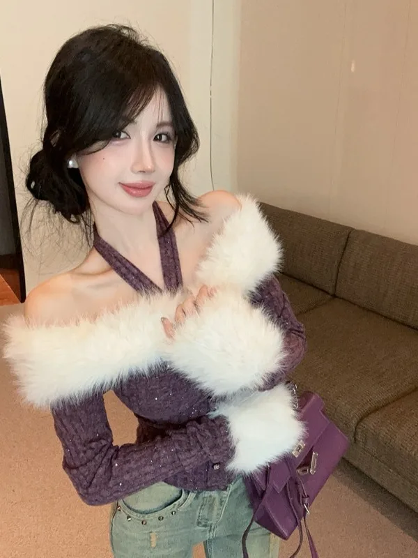 

Sweaters Jumpers Pullovers Womens Long Sleeve Women Jerseys Woman Fruit Side Slit Coffee Tassels Weekend Lounging Lazy Stretchy