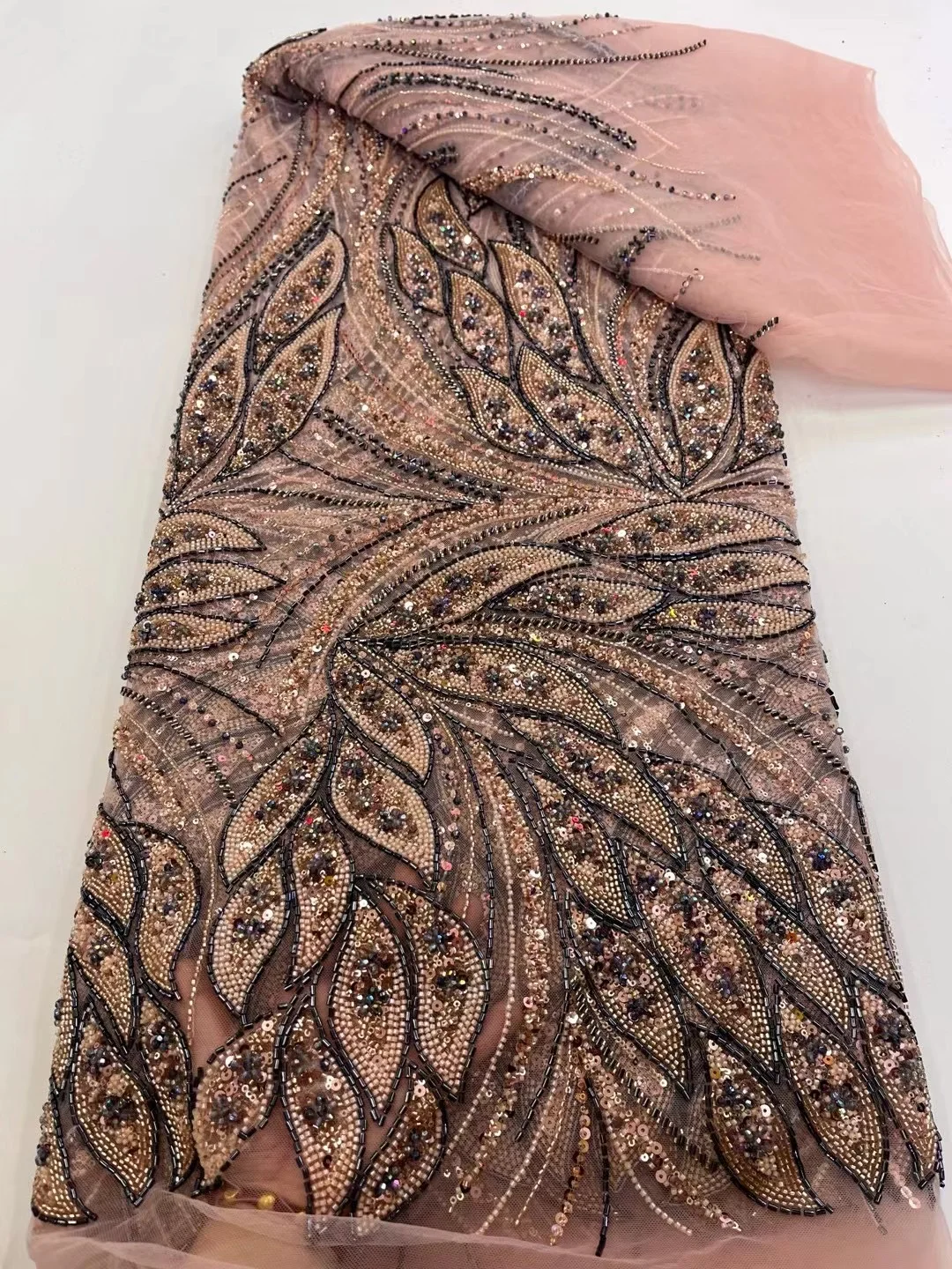

Wholesale African Lace Fabric with Sequins and Beads, Nigerian Bridal, French Wedding, High Quality, LY6711, 2025