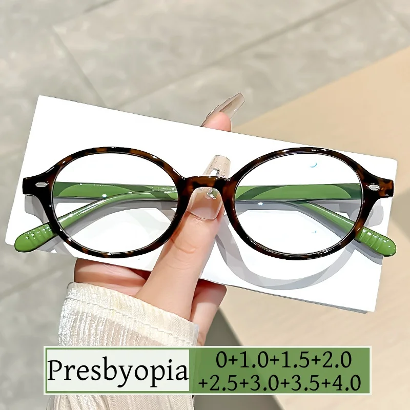 

Blue Light Blocking Ladies Reading Glasses New Trend Small Oval Frame Finished Presbyopia Eyewear Prescription Far Sight Diopter