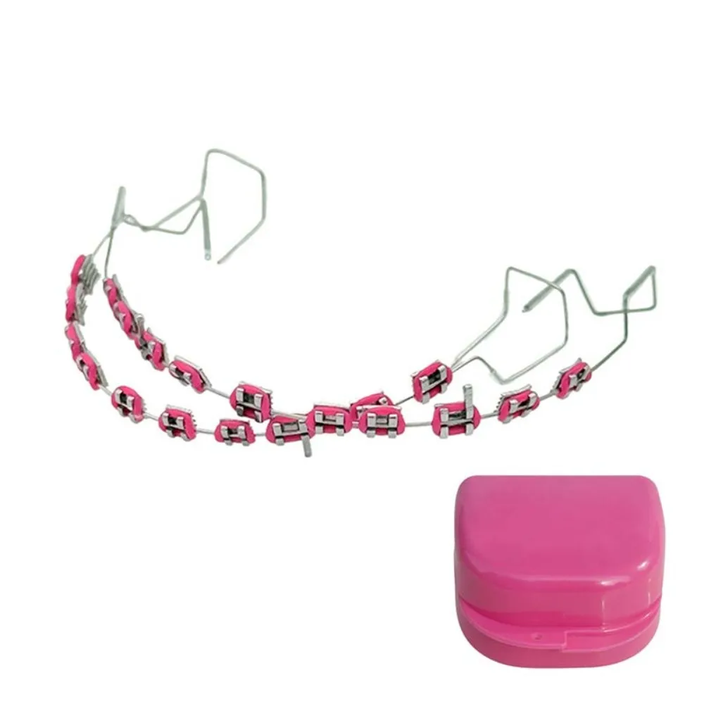 

Красочные временные украшения для зубов с коробкой с металлическими проводами, ортодонтические лигатуры, галстуки, стоматологические украшения, брекеты, металлический кронштейн