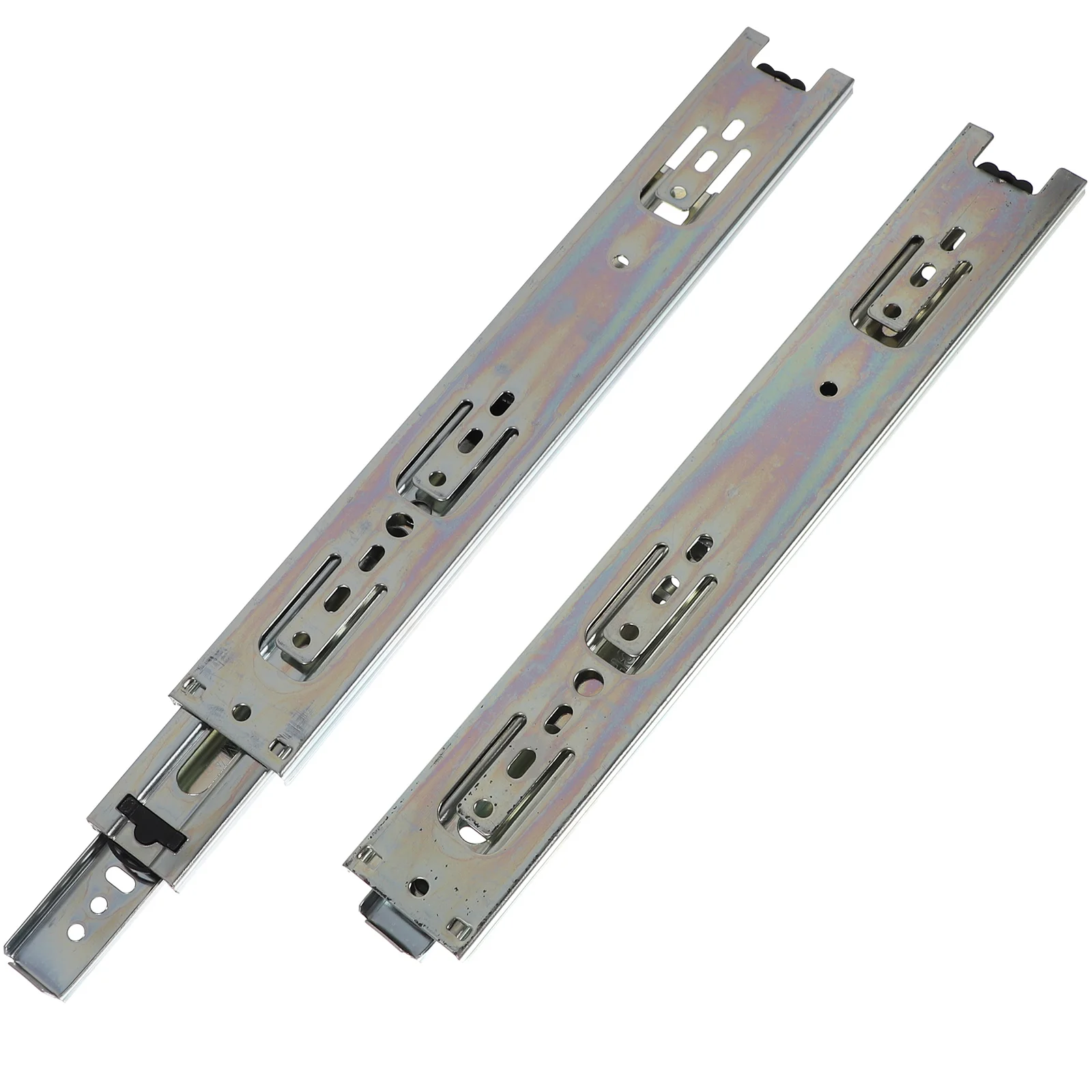 2 Pcs Drawer Slides Cabinet Track Guides 12 Inch Rails Dresser Push to Open Adjustable Replacement Parts