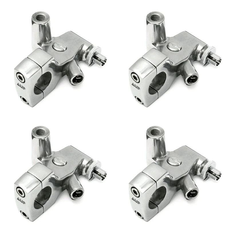 4X 25Mm 1Inch Motorcycle Clutch Lever Mount Holder For Honda Shadow 600 VT750 Silver Aluminum Alloy