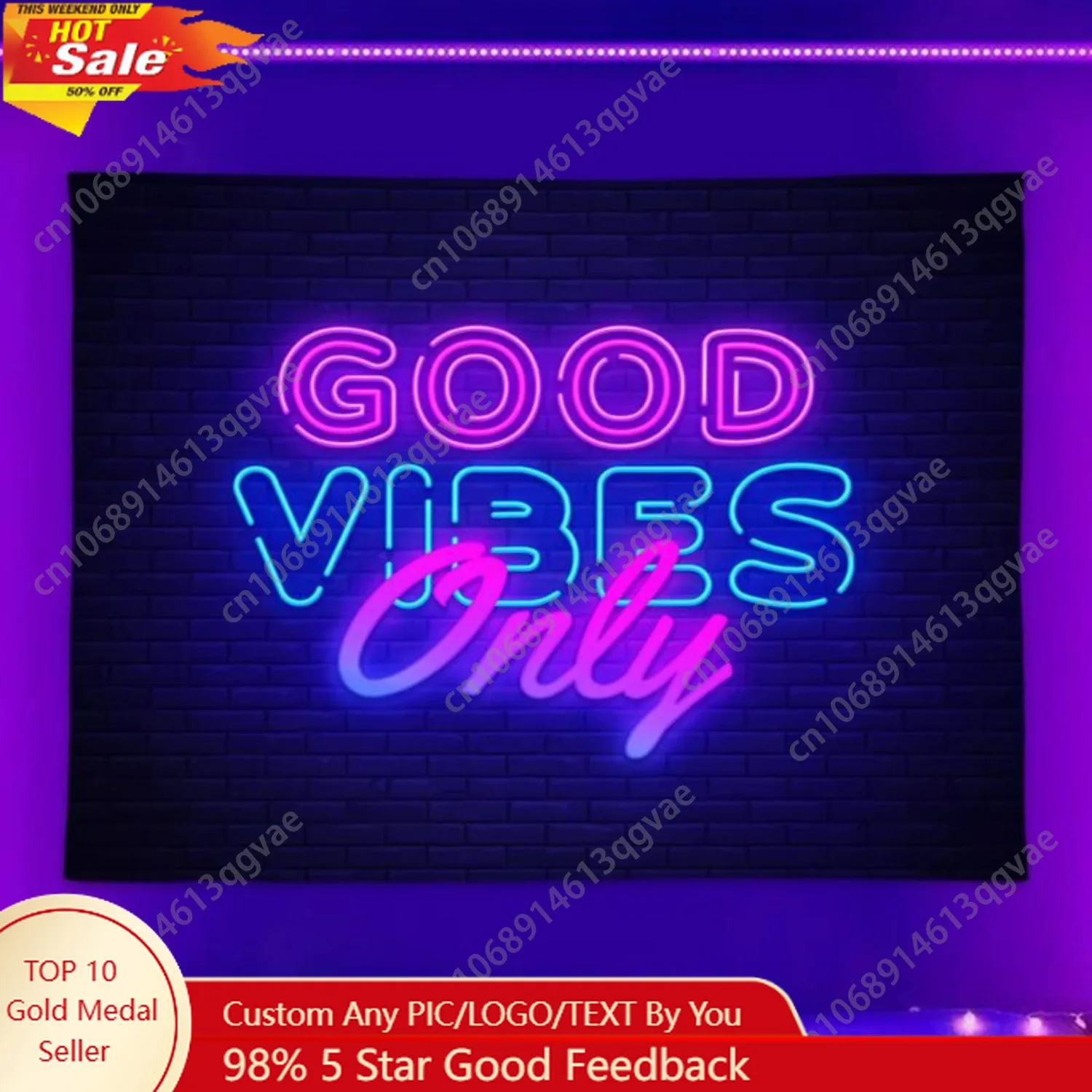 نسيج فلورسنت بنمط المناظر الطبيعية مع ملحقات تثبيت معلقة على الحائط ضوء أسود للديكور المنزلي المخصص