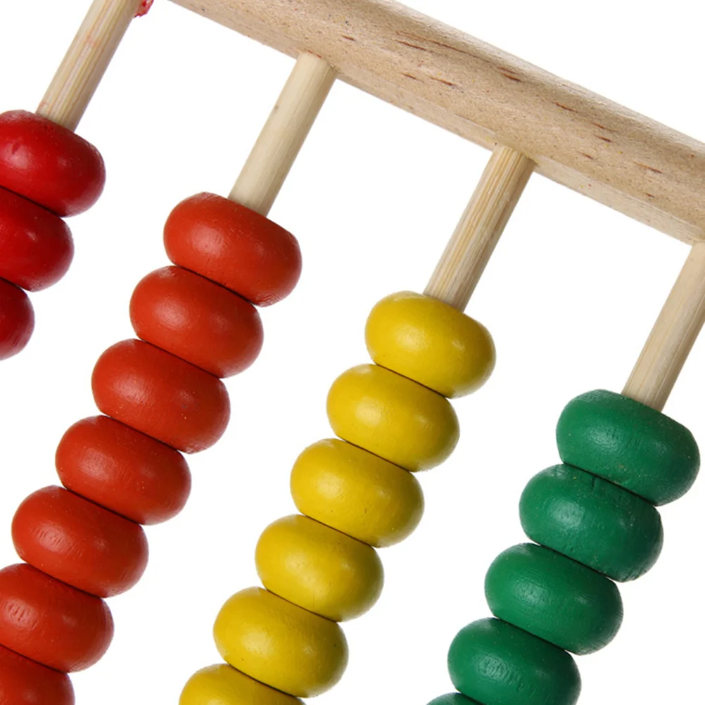 

5 Rows Wooden Abacus for Kids Math Learning Counting Frame Early Education Development Tool Brightly Colored Beads Slide