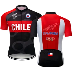 Fashion Chile Man Cycling Clothes Short Sleeve Black Red Shirt MTB Top Road Jacket Bike Jersey Downhill Wear Fast Comfortable