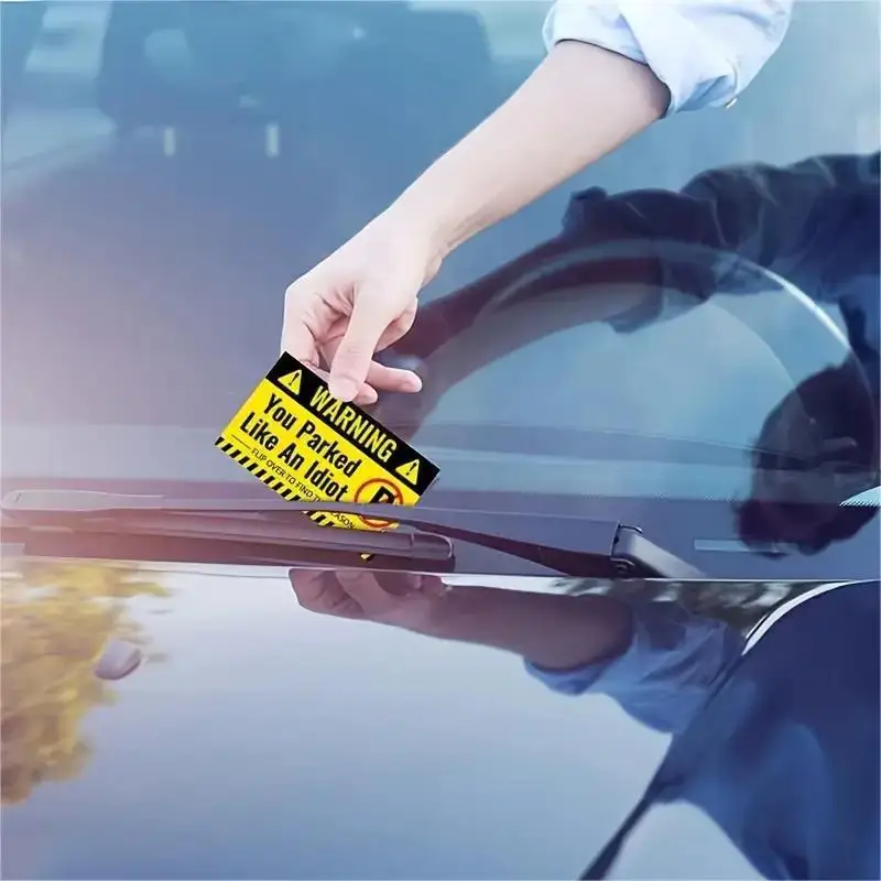 

100pcs Hilarious Funny Parking Cards - Joke Gag Gift for Bad Parkers - Bold You Park Like An Fool Design - Amusing Prank Tags