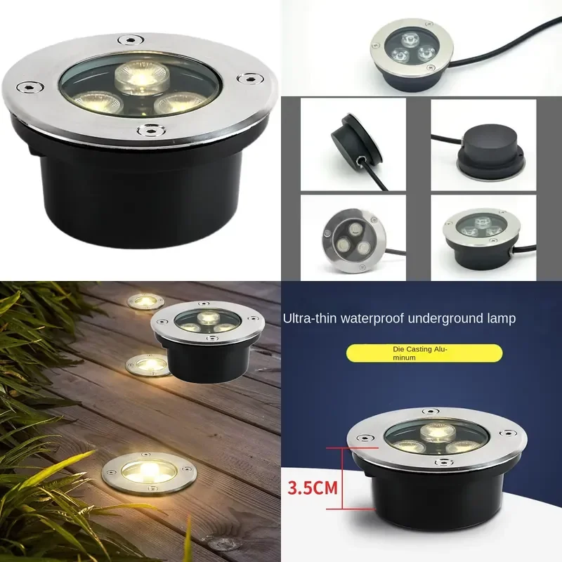 for LED Buried Light 3W 6W 9W 12W 18W 24W 36W Ultra Thin Outdoor Waterproof IP67 Aisle Floor Lamp