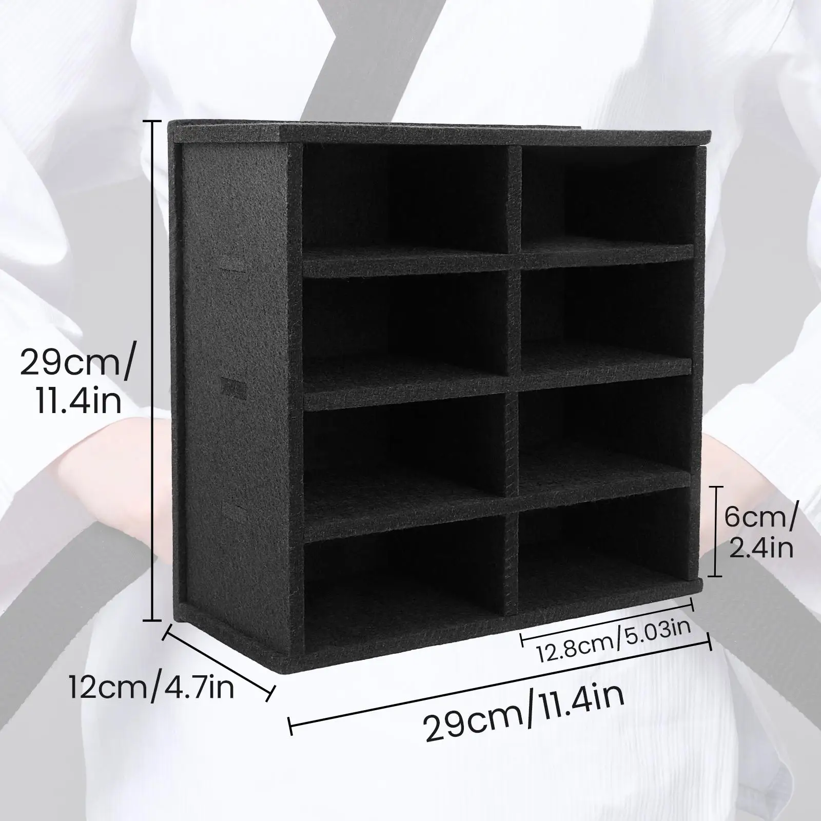 Black Felt Taekwondo Belts Organizer Holder Dustproof Cabinet for Jiu Jitsu Accessories and Karate Gear Display
