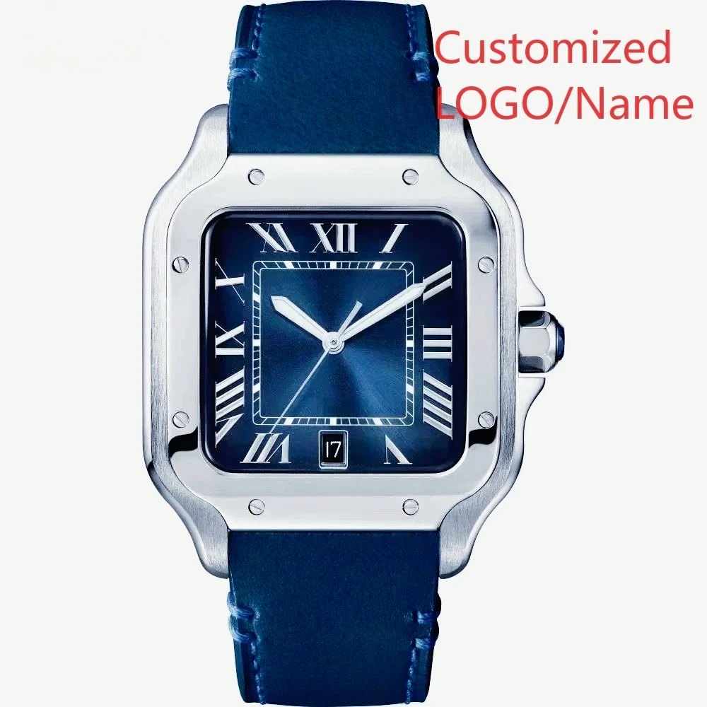 Fashion Square Automatic Mechanical Watch Unisex 35mm 40mm Durable 904L Stainless Steel White Black Matching All Day Luminous