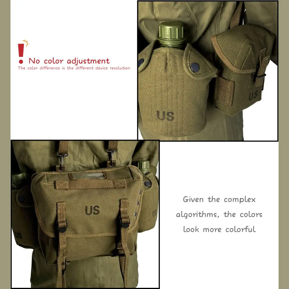 M1956 Nachbildung einer langen Beuteltasche, 2. Weltkrieg, Sportausrüstung des koreanischen Kriegs, Ausrüstungskombinationsset 1956 Tasche – Detail 13