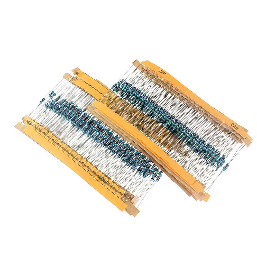 

400pcs/lot 10R~1M ohm 20 Kinds Metal Film Resistor Kit Pack 1/4W 0.25W Color Ring Resistance Set of Resistors 1% 10 ohm resistor