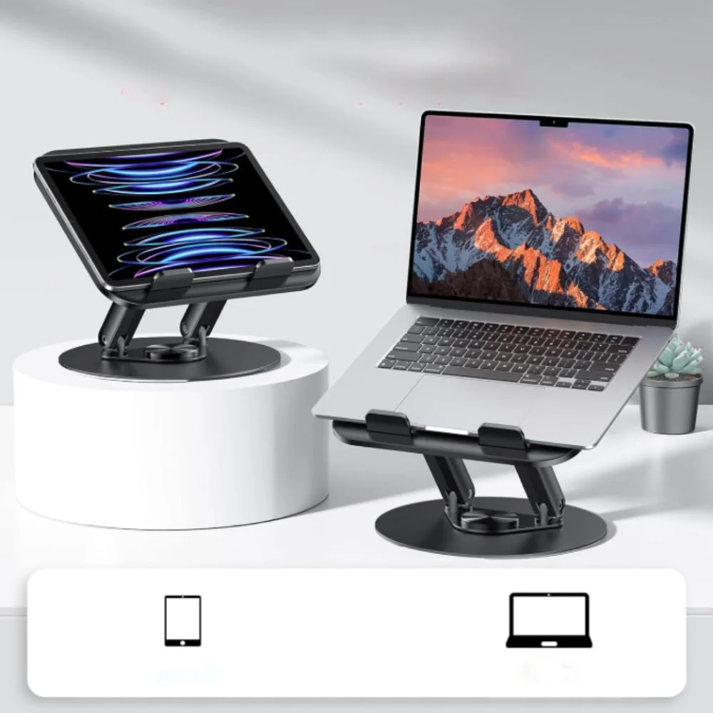 

Height Adjustable 360° Rotation Notebook Stand Carbon Steel Foldable Storage Laptop Stand Space-saving Non-slip Base