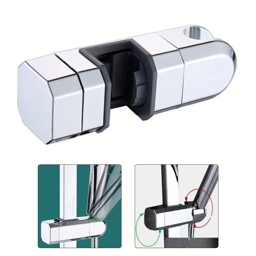 

Shower Head Holder 360° Rotation ABS Plastic Shower Slide Rail Bar Elastic Adjustable Lift Shower Head Bracket Bath Accessories