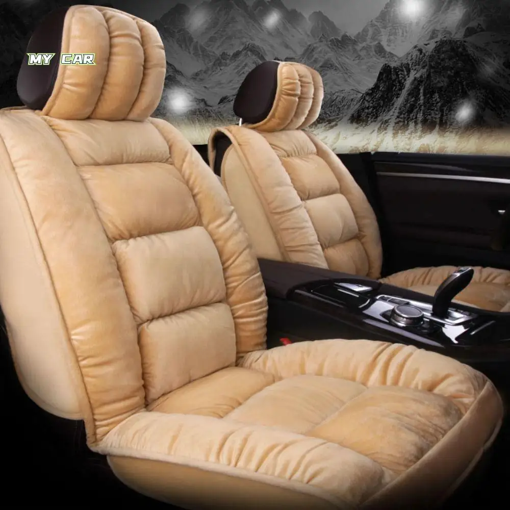 

Durable Fluffy Car Plush Cushion Warm Non-slip Winter Warm Seat Cover Soft Universal Front Rear Seat Mat Automobile