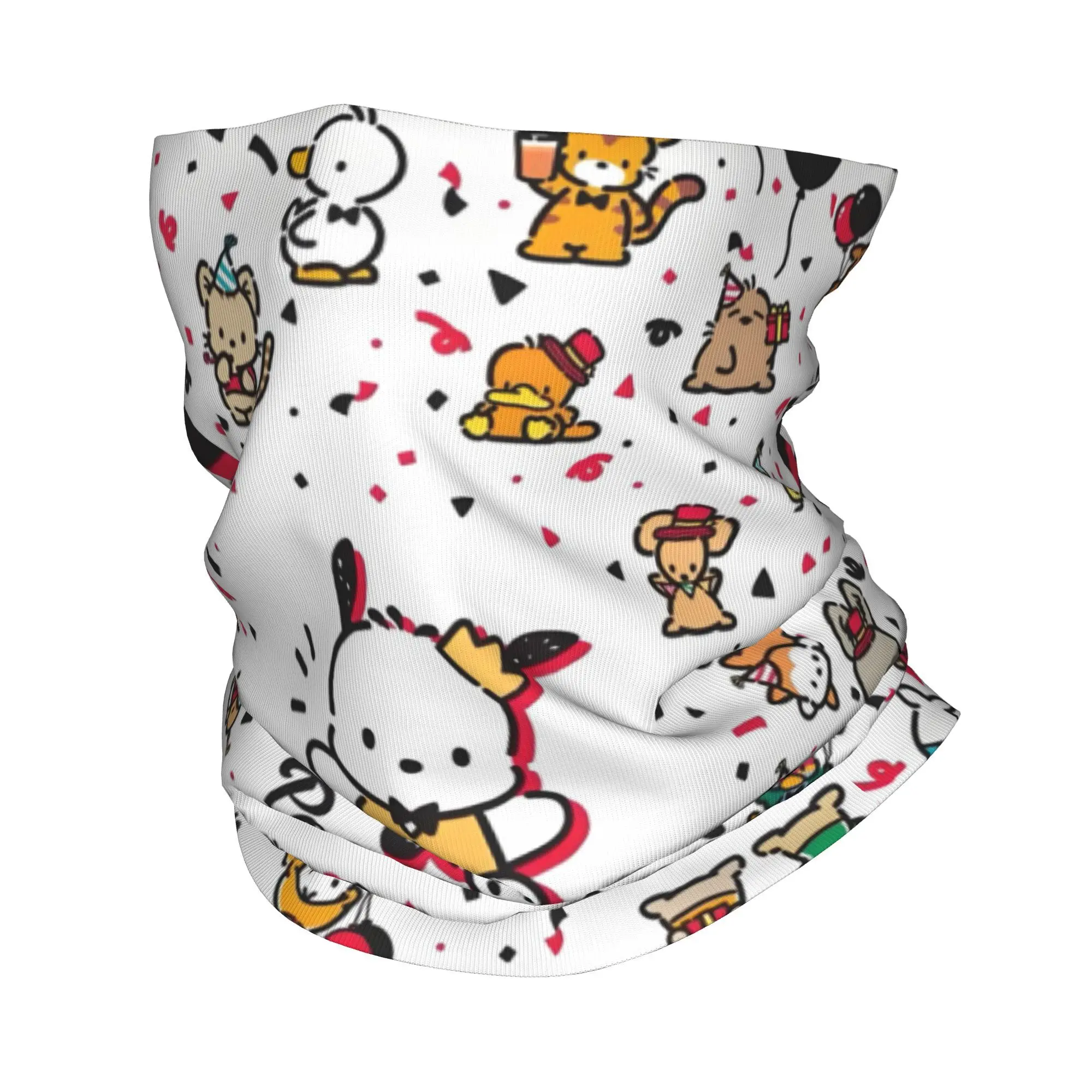 

Custom Fashion Pochacco Bandana Neck Warmer Women Men Winter Ski Tube Scarf Gaiter Kawaii Anime Face Cover