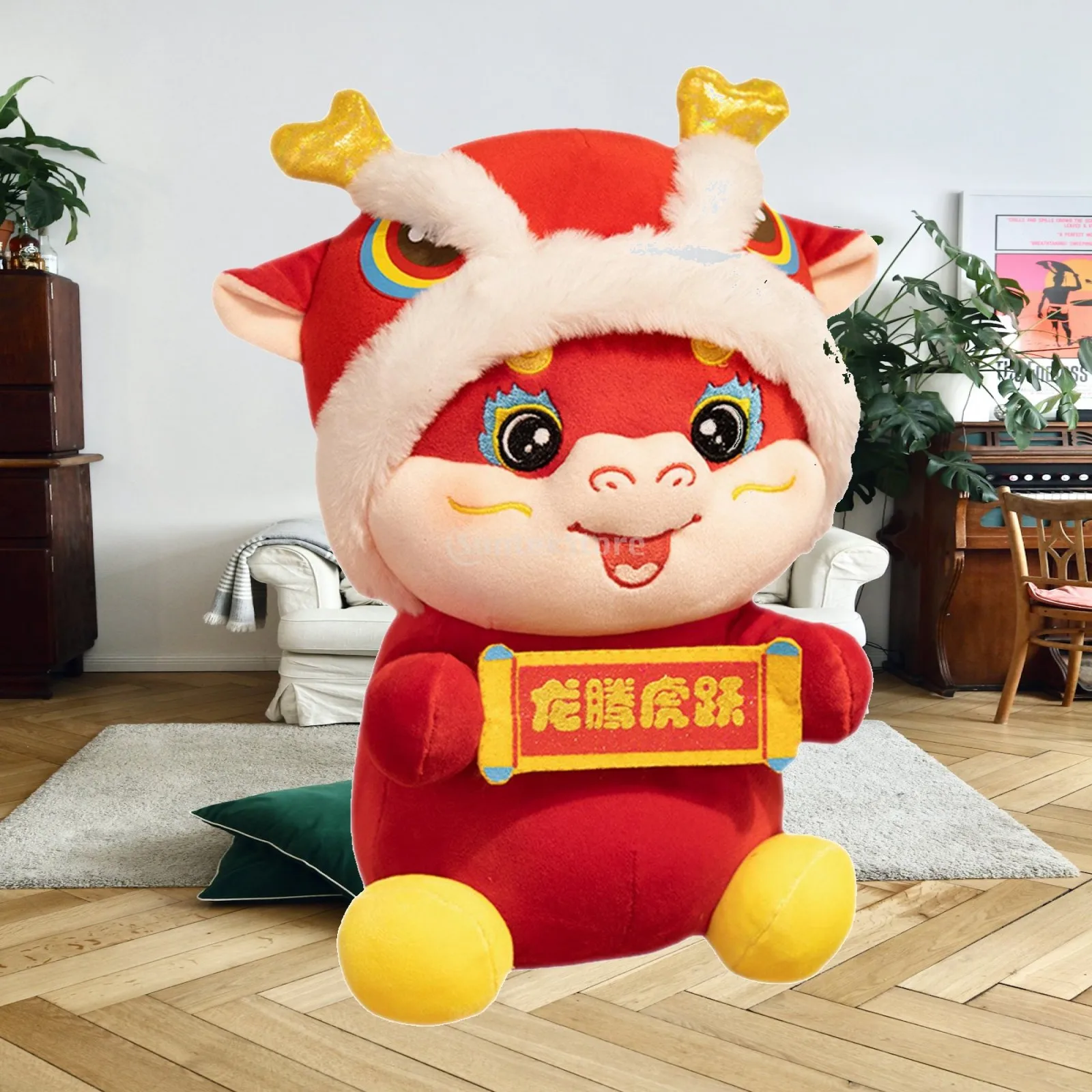 Chinese New Year Dragon Plush Doll Decorative Mascot Photo Props Animal Ornament