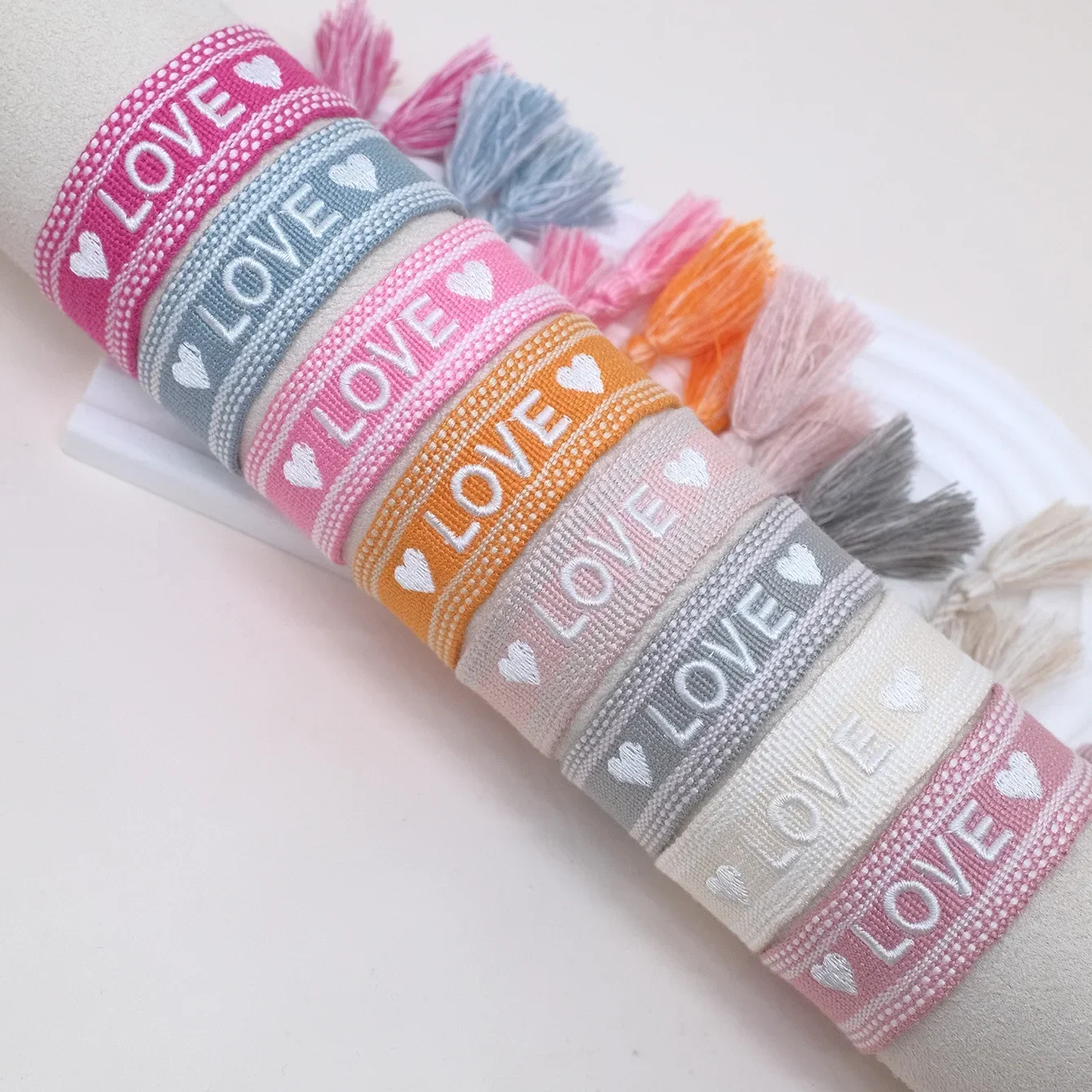 2023 New Adjustable Woven Friendship Couple Bracelet For Women Bohemia Braided Embroidery Letters Tassel Bangles Fashion Jewelry