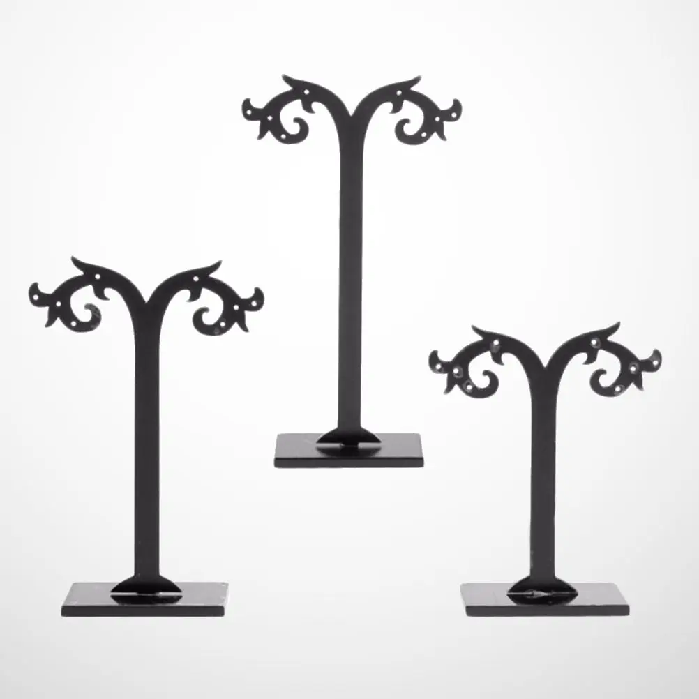 

Набор из 3 акриловых подставок для серег черного цвета, Т-образные держатели-органайзеры для ювелирных изделий, для серег-гвоздиков, браслетов, ключей