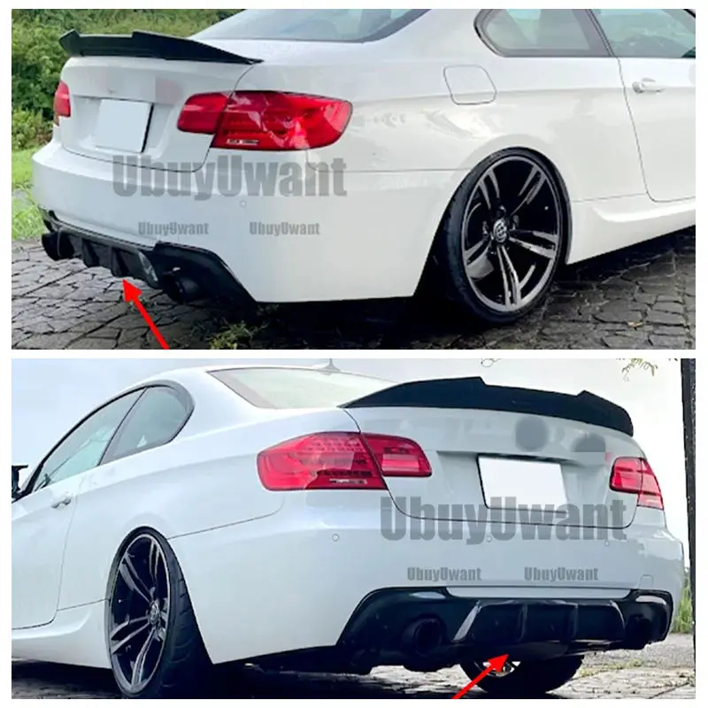 

For BMW E92 E93 2007-2013 M TECH Rear Bumper Diffuser ABS Plastic Black Rear Diffuser Bumper