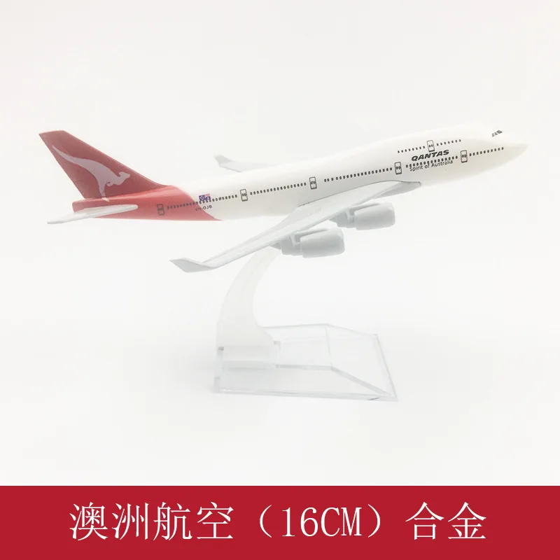 

Airplanes Models Metal B747 Qantas Airlines Aircraft Model 16cm 1:400 Scale 747 Alloy With Stand Diecast Halloween Decoration